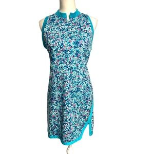 Kyodan Golf Blue Pink Floral Sleeveless Dress Women's XL